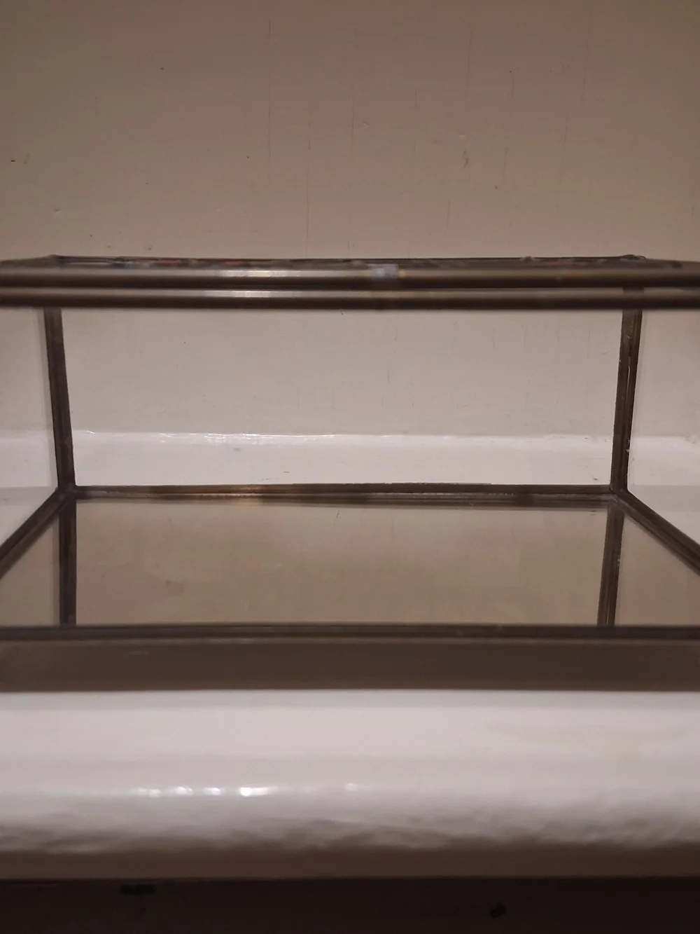 Vintage Brass & Stained Glass Jewelry Box